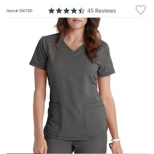 Dickies dynamix v neck scrub top - women's medium - DK730 - Pewter